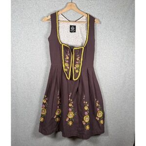 Almenrausch Oktoberfest German Dress Womens 38 S Small Purple Maroon